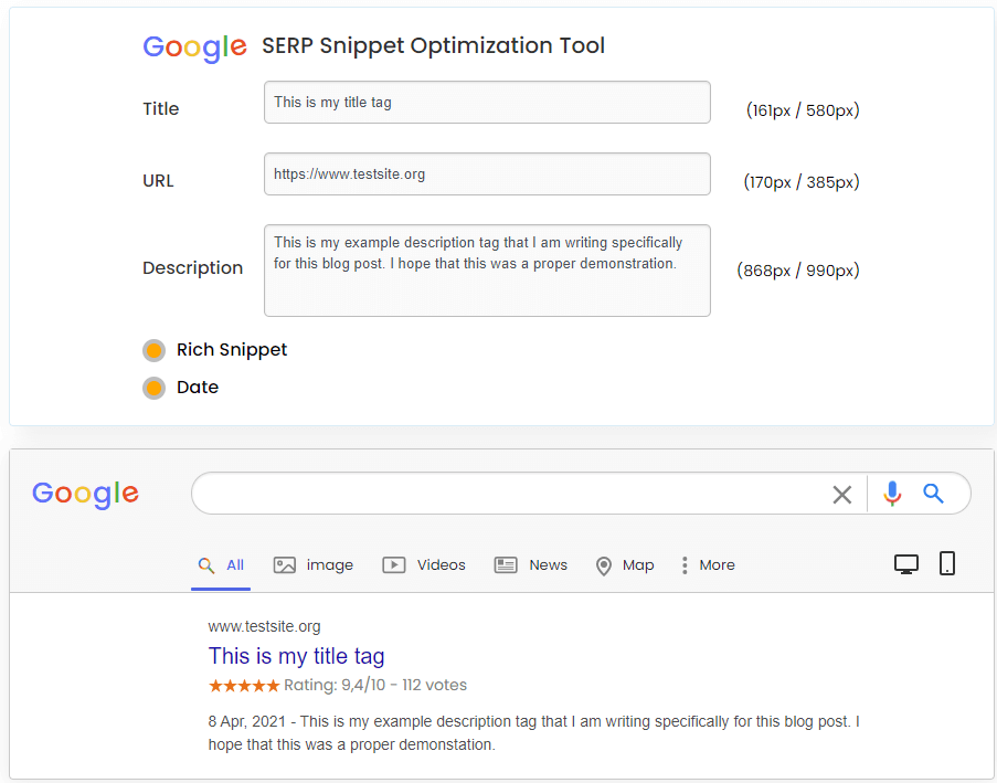 Google SERP Snippet